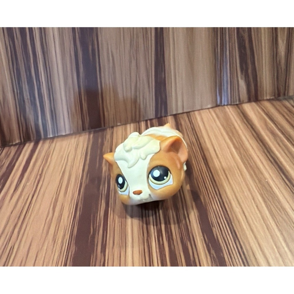 Authentic Littlest Pet Shop LPS #383 Brown &‎ Cream Guinea Pig Blue Eyes Hasbro